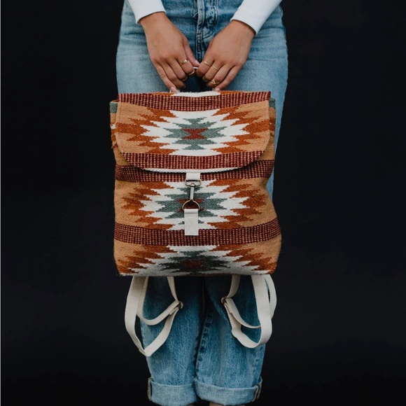 Rust Aztec Western Pattern Backpack - Picture 1 of 4